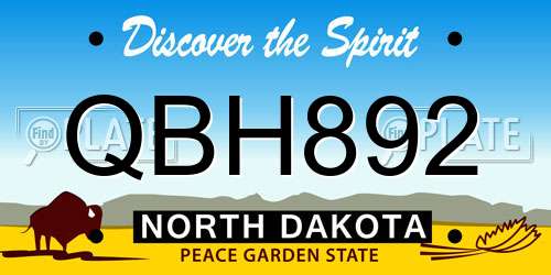 QBH892 North Dakota License Plate