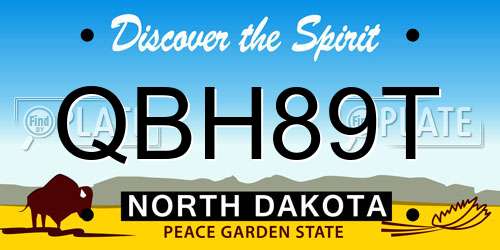 QBH89T North Dakota License Plate