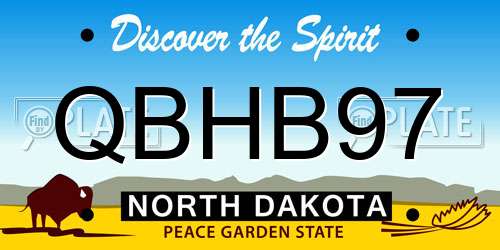 QBHB97 North Dakota License Plate