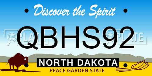 QBHS92 North Dakota License Plate