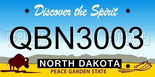 QBN3003 North Dakota License Plate