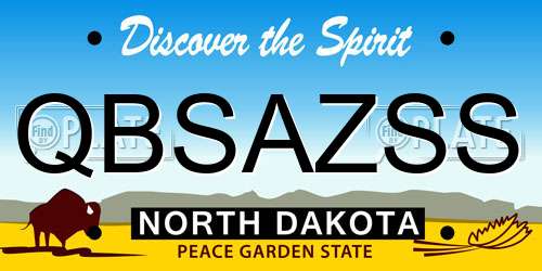 QBSAZSS North Dakota License Plate