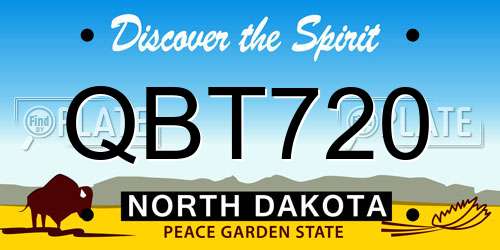 QBT720 North Dakota License Plate