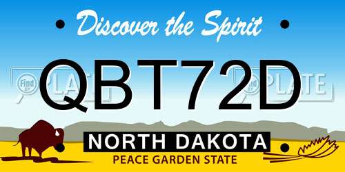 QBT72D North Dakota License Plate