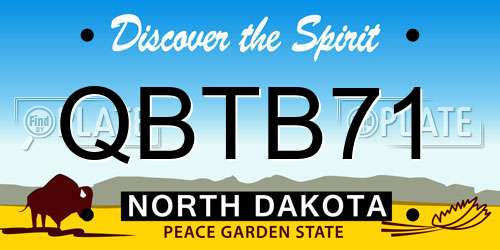 QBTB71 North Dakota License Plate