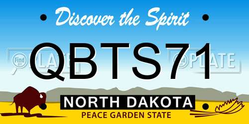 QBTS71 North Dakota License Plate