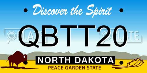 QBTT20 North Dakota License Plate