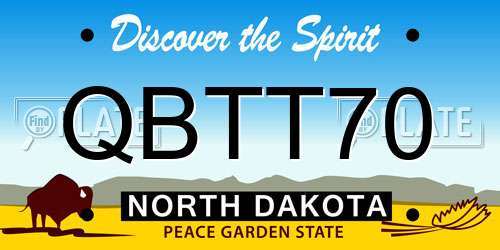 QBTT70 North Dakota License Plate
