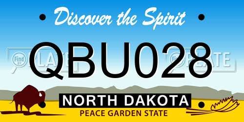 QBU028 North Dakota License Plate