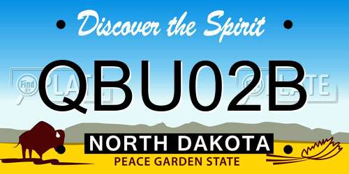QBU02B North Dakota License Plate
