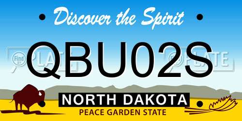 QBU02S North Dakota License Plate