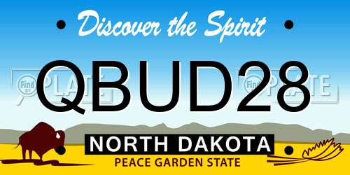 QBUD28 North Dakota License Plate