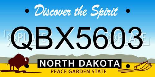 QBX5603 North Dakota License Plate