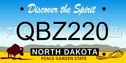 QBZ220 North Dakota License Plate