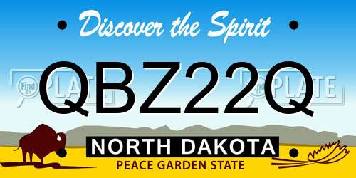 QBZ22Q North Dakota License Plate