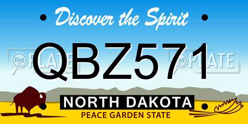 QBZ571 North Dakota License Plate