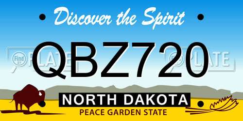 QBZ720 North Dakota License Plate