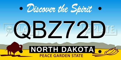 QBZ72D North Dakota License Plate