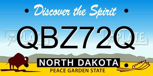 QBZ72Q North Dakota License Plate