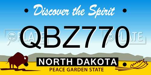 QBZ770 North Dakota License Plate