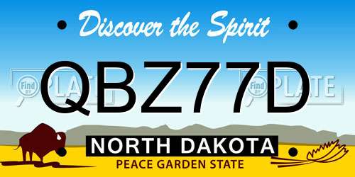 QBZ77D North Dakota License Plate