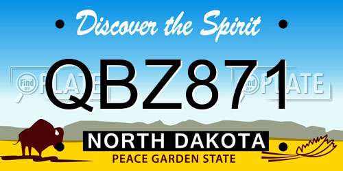 QBZ871 North Dakota License Plate