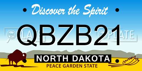 QBZB21 North Dakota License Plate