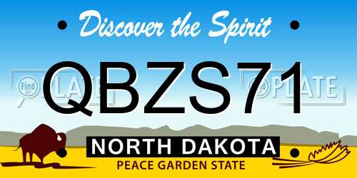 QBZS71 North Dakota License Plate