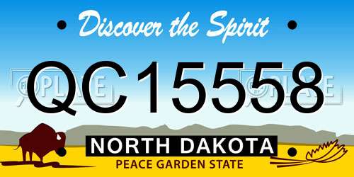 QC15558 North Dakota License Plate
