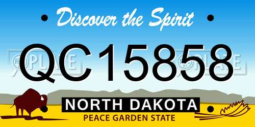 QC15858 North Dakota License Plate
