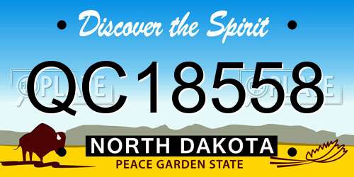 QC18558 North Dakota License Plate