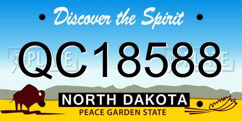 QC18588 North Dakota License Plate