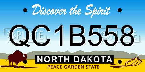 QC1B558 North Dakota License Plate