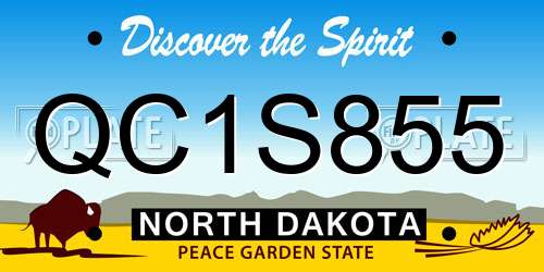 QC1S855 North Dakota License Plate