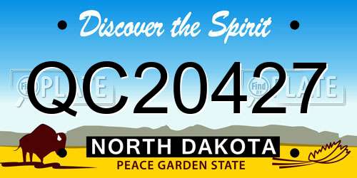 QC20427 North Dakota License Plate