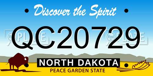 QC20729 North Dakota License Plate