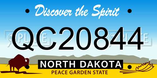 QC20844 North Dakota License Plate