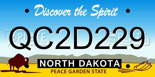QC2D229 North Dakota License Plate