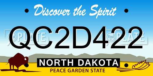 QC2D422 North Dakota License Plate