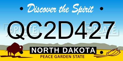 QC2D427 North Dakota License Plate