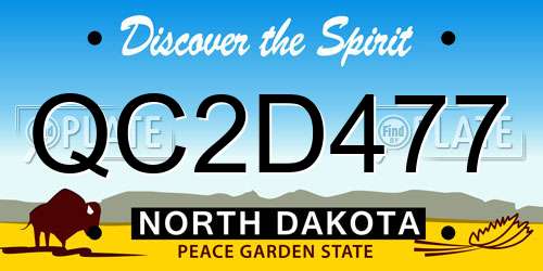 QC2D477 North Dakota License Plate