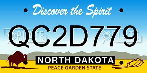 QC2D779 North Dakota License Plate