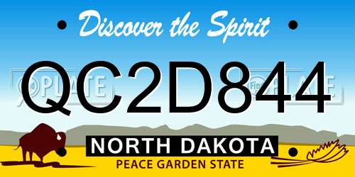 QC2D844 North Dakota License Plate