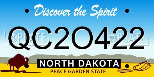 QC2O422 North Dakota License Plate