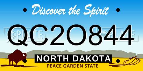 QC2O844 North Dakota License Plate