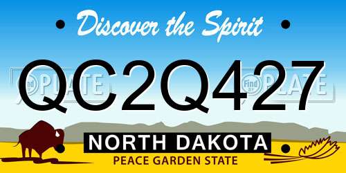 QC2Q427 North Dakota License Plate