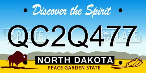 QC2Q477 North Dakota License Plate
