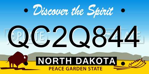 QC2Q844 North Dakota License Plate