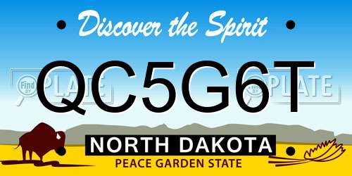 QC5G6T North Dakota License Plate