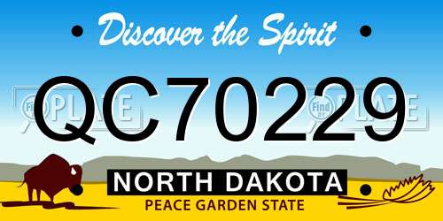 QC70229 North Dakota License Plate